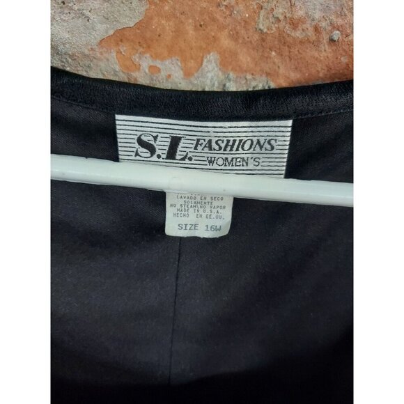 Black Lace Dress Womems Plus Size 16W Vintage Short Sleeve I - Picture 2 of 4